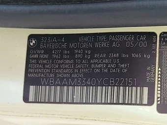 2000 BMW 3 Series Sedan 323i - miniatura 14