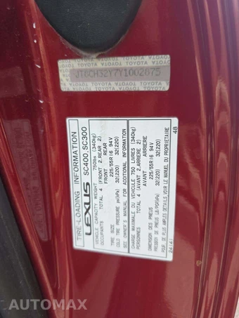 2000 Lexus SC 400 – miniatura 4