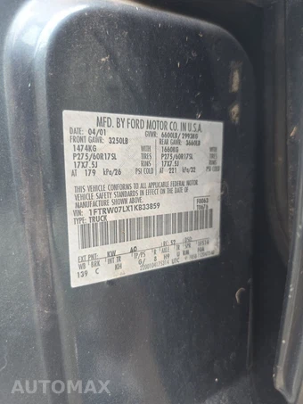 2001 Ford F-150 Lariat Crew Cab Short Bed – miniatura 15