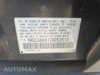 2002 Honda Accord Sedan SE – miniatura 17