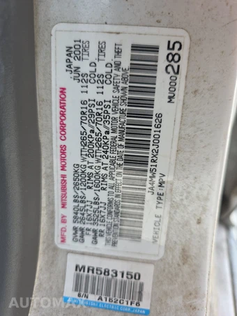 2002 Mitsubishi Montero Limited – miniatura 14