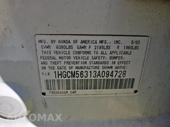 2003 Honda Accord Sedan LX - miniatura 17