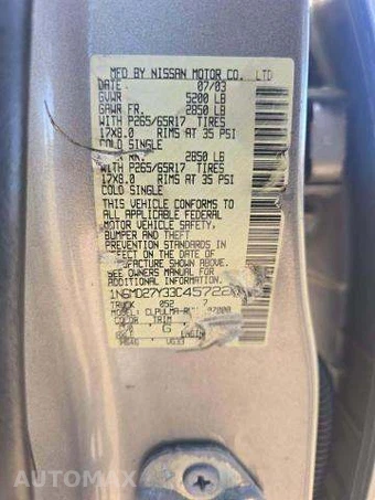 2003 Nissan Frontier SC Crew Cab Short Bed – miniatura 6