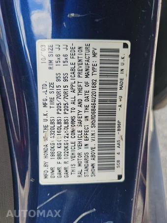 2004 Honda CR-V LX – miniatura 14