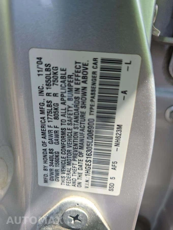 2005 Honda Civic Sedan VP – miniatura 5