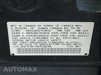 2006 Honda Pilot EX-L w/Navigation - miniatura 15