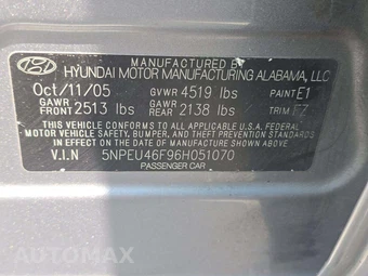 2006 Hyundai Sonata LX – miniatura 5