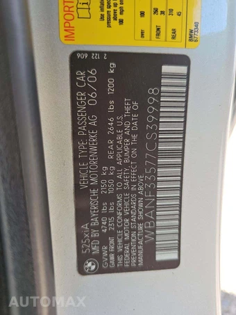 2007 BMW 5 Series Sedan 525xi – miniatura 2