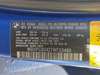 2007 BMW X3 Sports Activity Vehicle 3.0si – miniatura 14