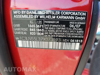 2007 Chrysler Crossfire Convertible – miniatura 13