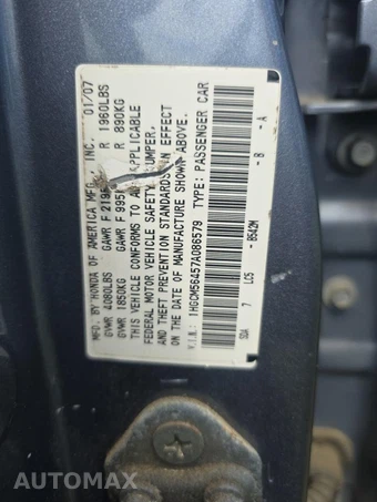2007 Honda Accord Sedan LX – miniatura 17