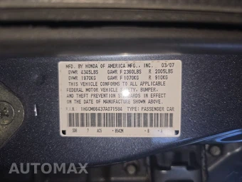 2007 Honda Accord Sedan LX SE - miniatura 14