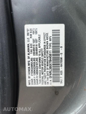 2007 Honda Odyssey EX-L 118.1" WB – miniatura 18