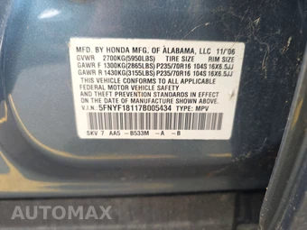2007 Honda Pilot LX – miniatura 15