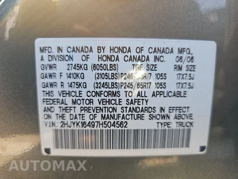 2007 Honda Ridgeline LX Crew Cab Medium Bed – miniatura 14