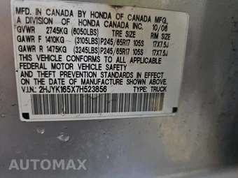 2007 Honda Ridgeline RTL Crew Cab Medium Bed w/Leather – miniatura 15