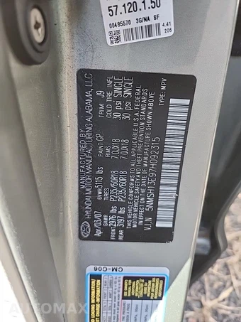 2007 Hyundai Santa Fe Limited w/XM Satellite Radio – miniatura 17