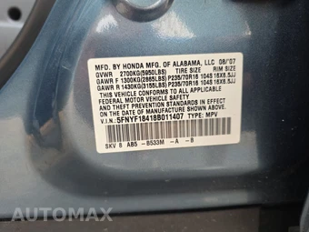 2008 Honda Pilot EX – miniatura 15