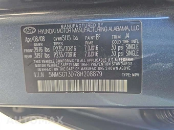 2008 Hyundai Santa Fe GLS – miniatura 2