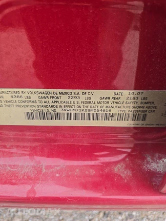 2008 Volkswagen Jetta Sedan S – miniatura 2