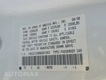 2009 Honda Accord Coupe LX-S – miniatura 14