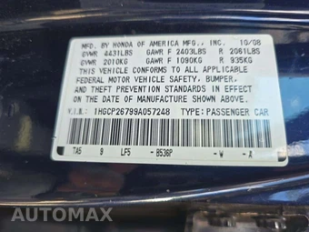 2009 Honda Accord Sedan EX - miniatura 5