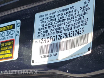 2009 Honda Civic Coupe LX – miniatura 14