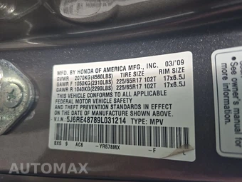 2009 Honda CR-V EX-L w/Navigation - miniatura 14