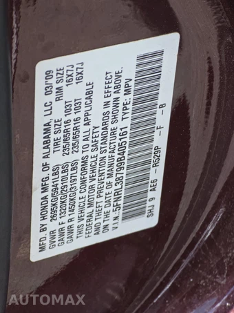 2009 Honda Odyssey EX-L w/RES 118.1" WB – miniatura 15