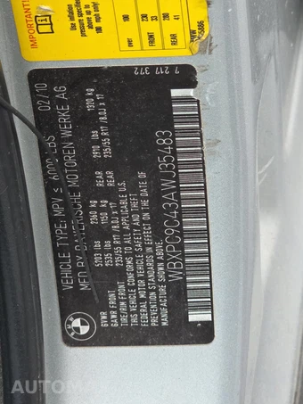 2010 BMW X3 Sports Activity Vehicle xDrive30i - miniatura 14