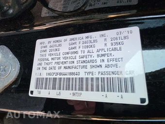 2010 Honda Accord Sedan EX-L - miniatura 5