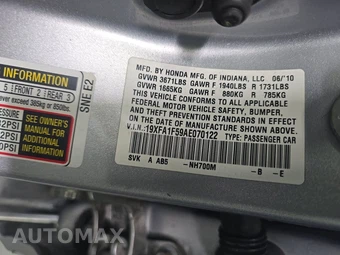 2010 Honda Civic Sedan LX – miniatura 15