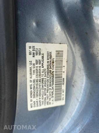 2010 Honda Odyssey EX-L w/Navigation & RES 118.1" WB – miniatura 14