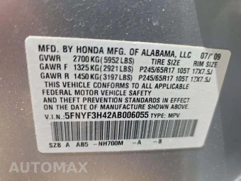 2010 Honda Pilot EX – miniatura 5