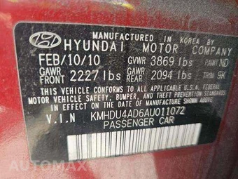 2010 Hyundai Elantra GLS Sedan – miniatura 5