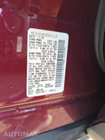2010 Nissan Murano SL – miniatura 14