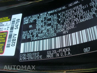 2010 Toyota Sienna CE Minivan 7-Passenger 119.3" WB - miniatura 9