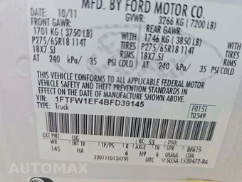 2011 Ford F-150 Lariat Crew Cab Short Bed - miniatura 2