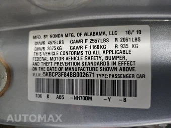2011 Honda Accord Sedan EX-L - miniatura 15