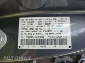 2011 Honda Accord Sedan LX – miniatura 2