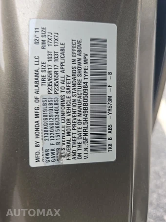 2011 Honda Odyssey EX 118.1" WB - miniatura 14