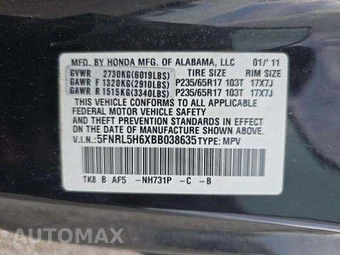 2011 Honda Odyssey EX-L 118.1" WB - miniatura 6