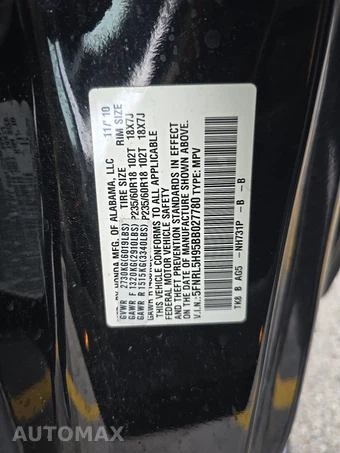 2011 Honda Odyssey Touring 118.1" WB - miniatura 15