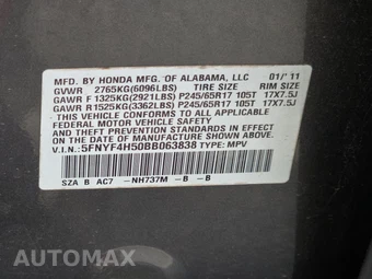2011 Honda Pilot EX-L – miniatura 15