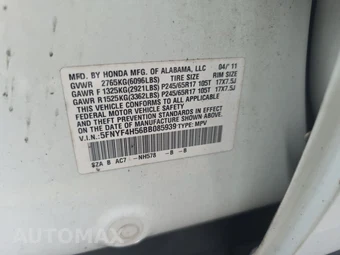 2011 Honda Pilot EX-L - miniatura 14