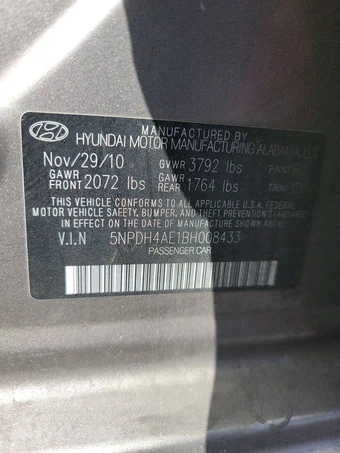 2011 Hyundai Elantra GLS Sedan – miniatura 14