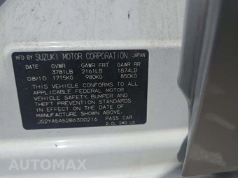 2011 Suzuki SX4 SportBack Hatchback – miniatura 2
