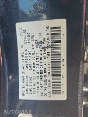 2012 Acura TL w/Advance Pkg – miniatura 14