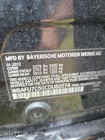 2012 BMW 5 Series Sedan 535i xDrive - miniatura 2