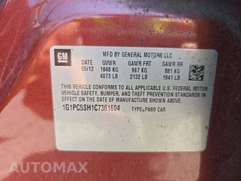 2012 Chevrolet Cruze LS 2LS – miniatura 5